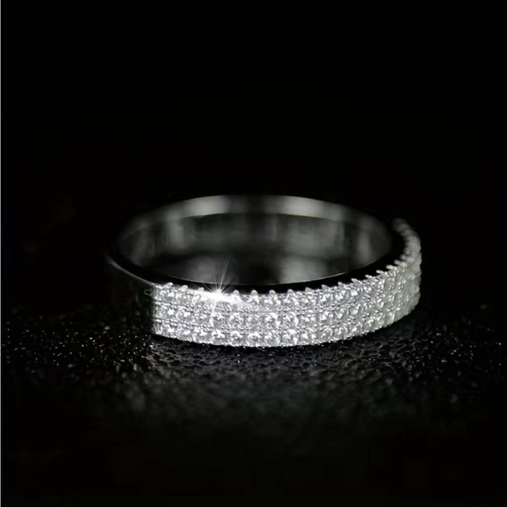 New 925 Silver Bridal Engagement Party Diamond Ring - Picture 4 of 6